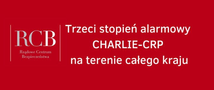 Podniesienie stopnia alarmowego w Polsce do CHARLIE-CRP